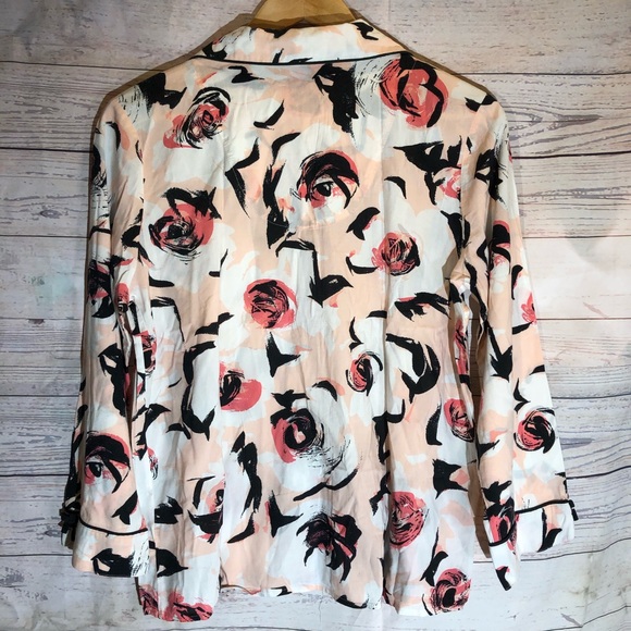 KATE SPADE Pink Floral Toses PJ Sleep Top - Picture 2 of 6